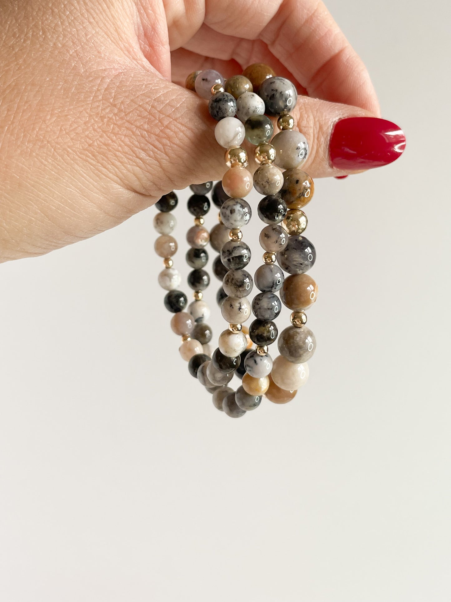 SCINTILLARE BRACELET - BLACK MOSS OPAL 8MM