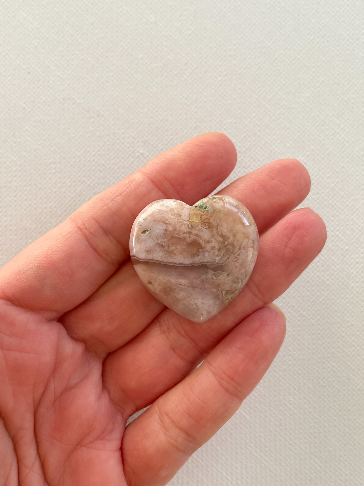 GEMSTONE HEART - FLOWER AGATE