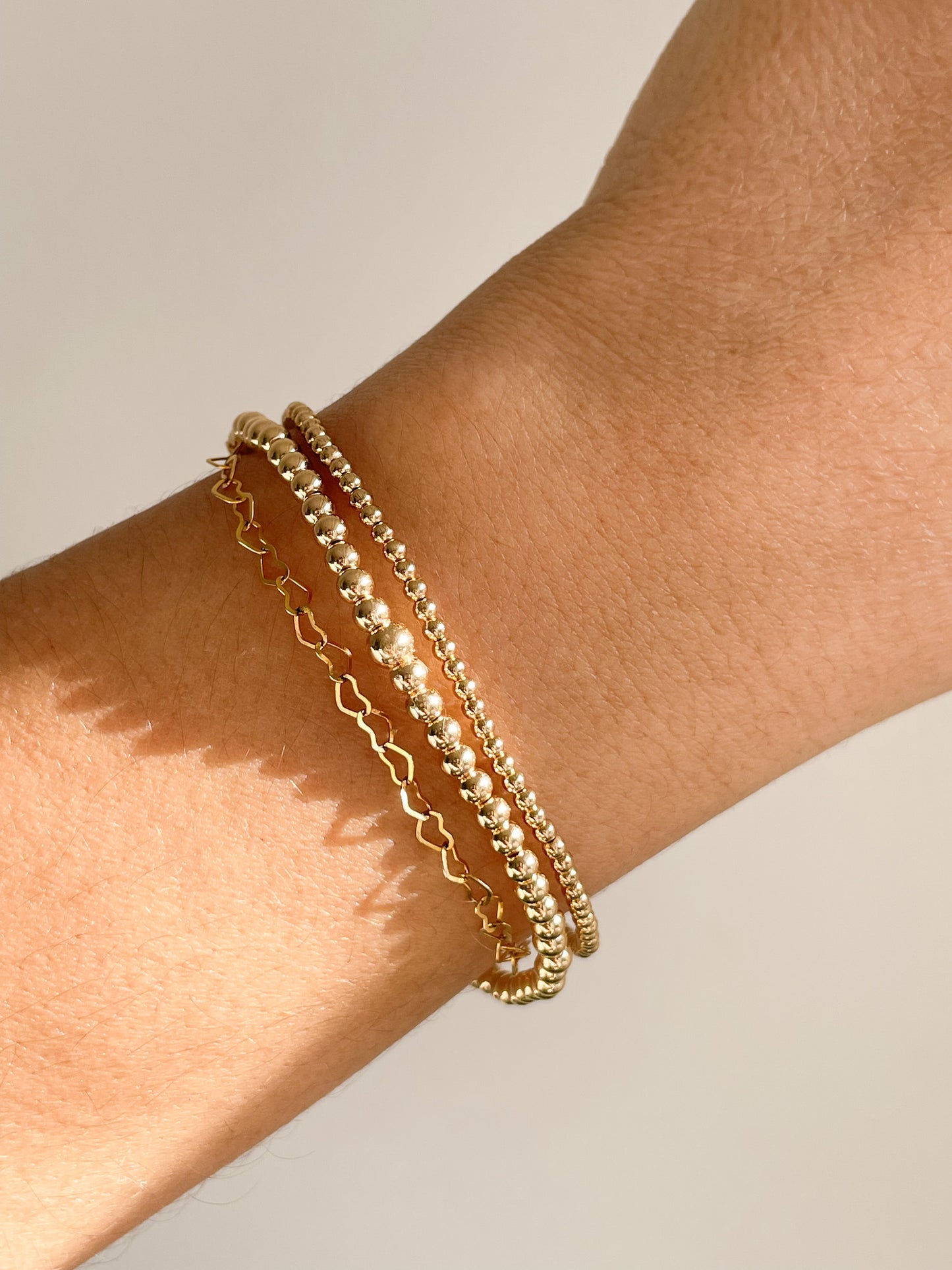2MM 14K GOLD FILLED BEADED BRACELET