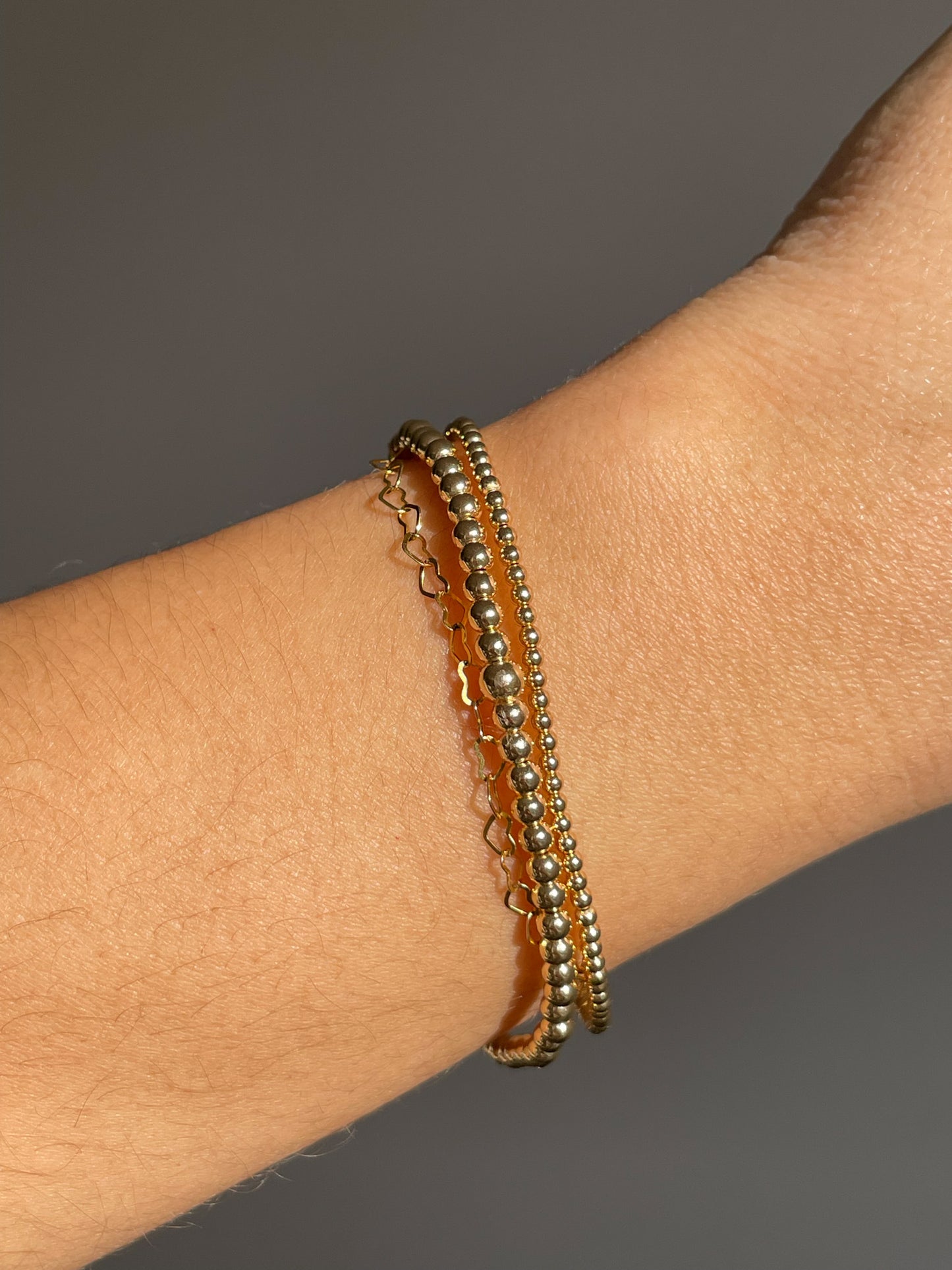 2MM 14K GOLD FILLED BEADED BRACELET