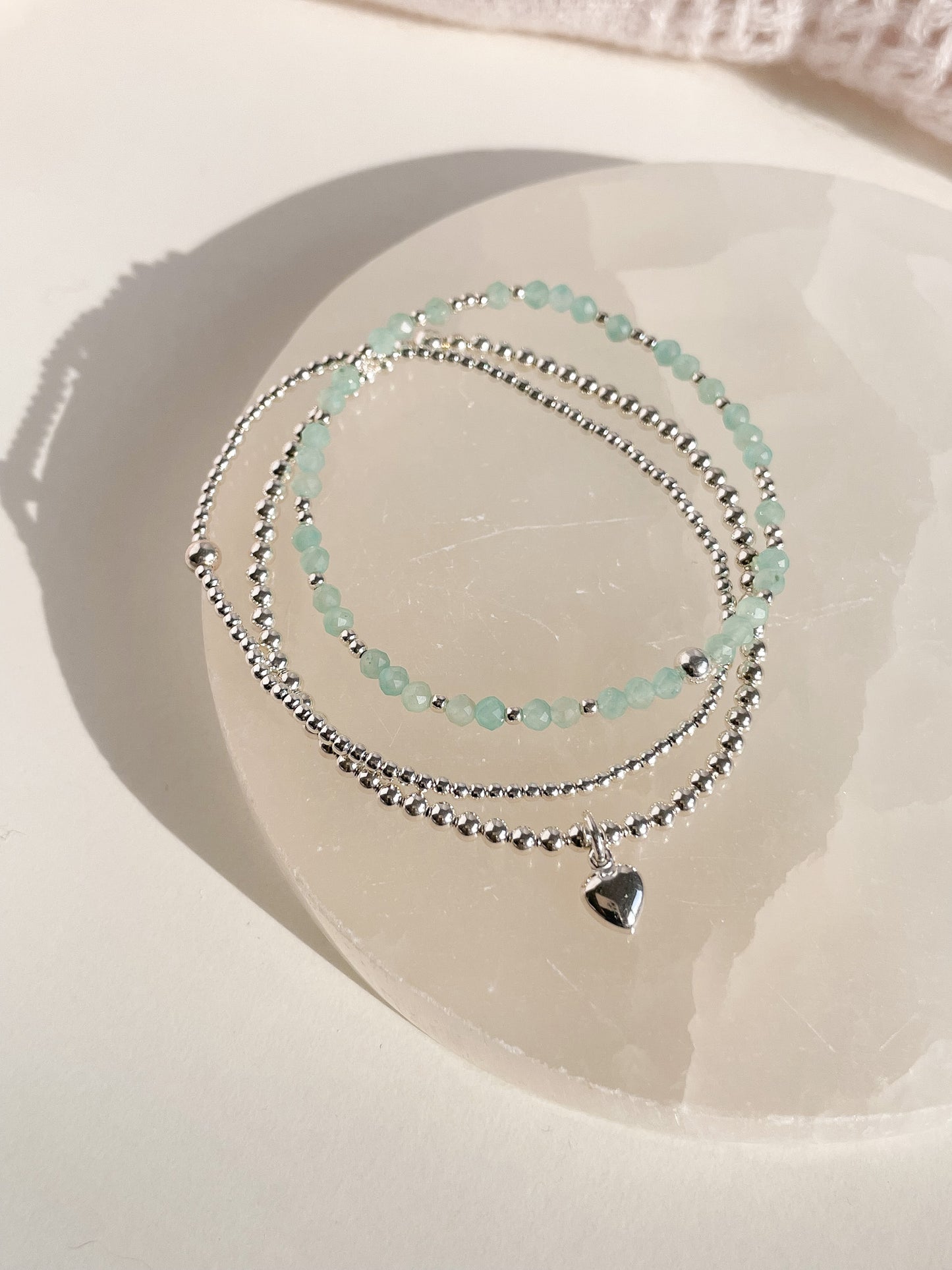 2MM STERLING SILVER BEADED BRACELET