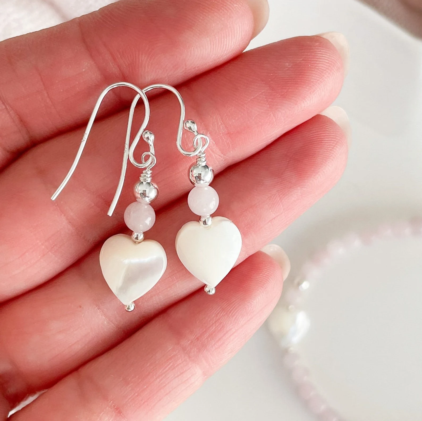 SWEET GREY HEART EARRINGS - TOURMALINE