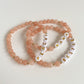 LETTER BEAD BRACELET - MATTE PEACHY SUNSTONE 6MM