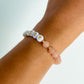 LETTER BEAD BRACELET - MATTE PEACHY SUNSTONE 6MM