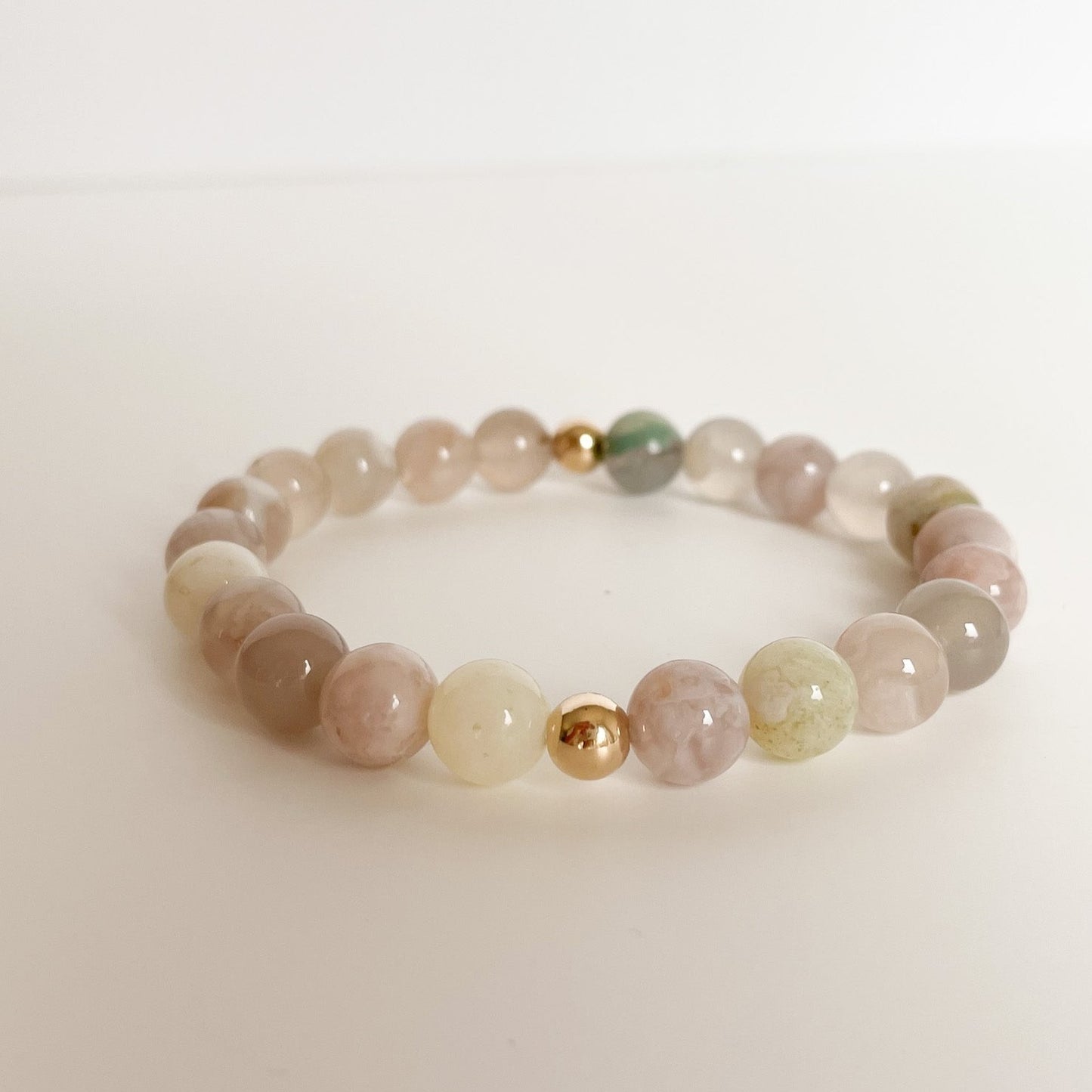 DUO BRACELET - FLOWER AGATE, 8MM