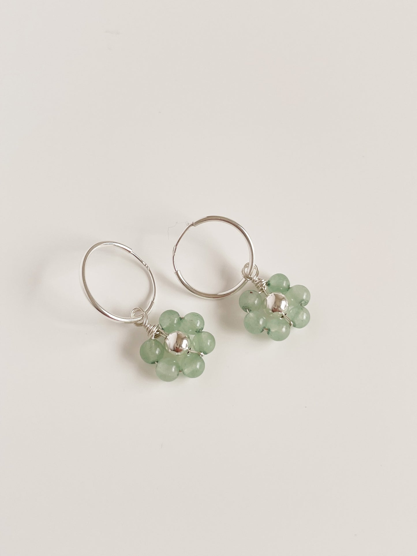 HAPPY DAISY HOOPS - STERLING SILVER