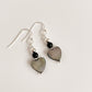 SWEET GREY HEART EARRINGS - TOURMALINE