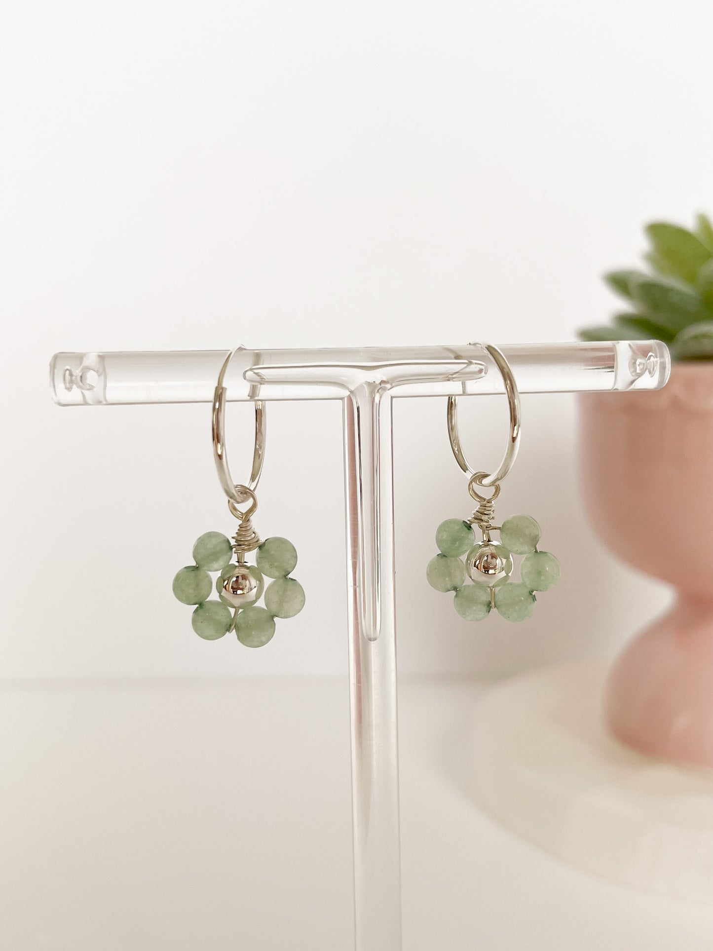 HAPPY DAISY HOOPS - STERLING SILVER