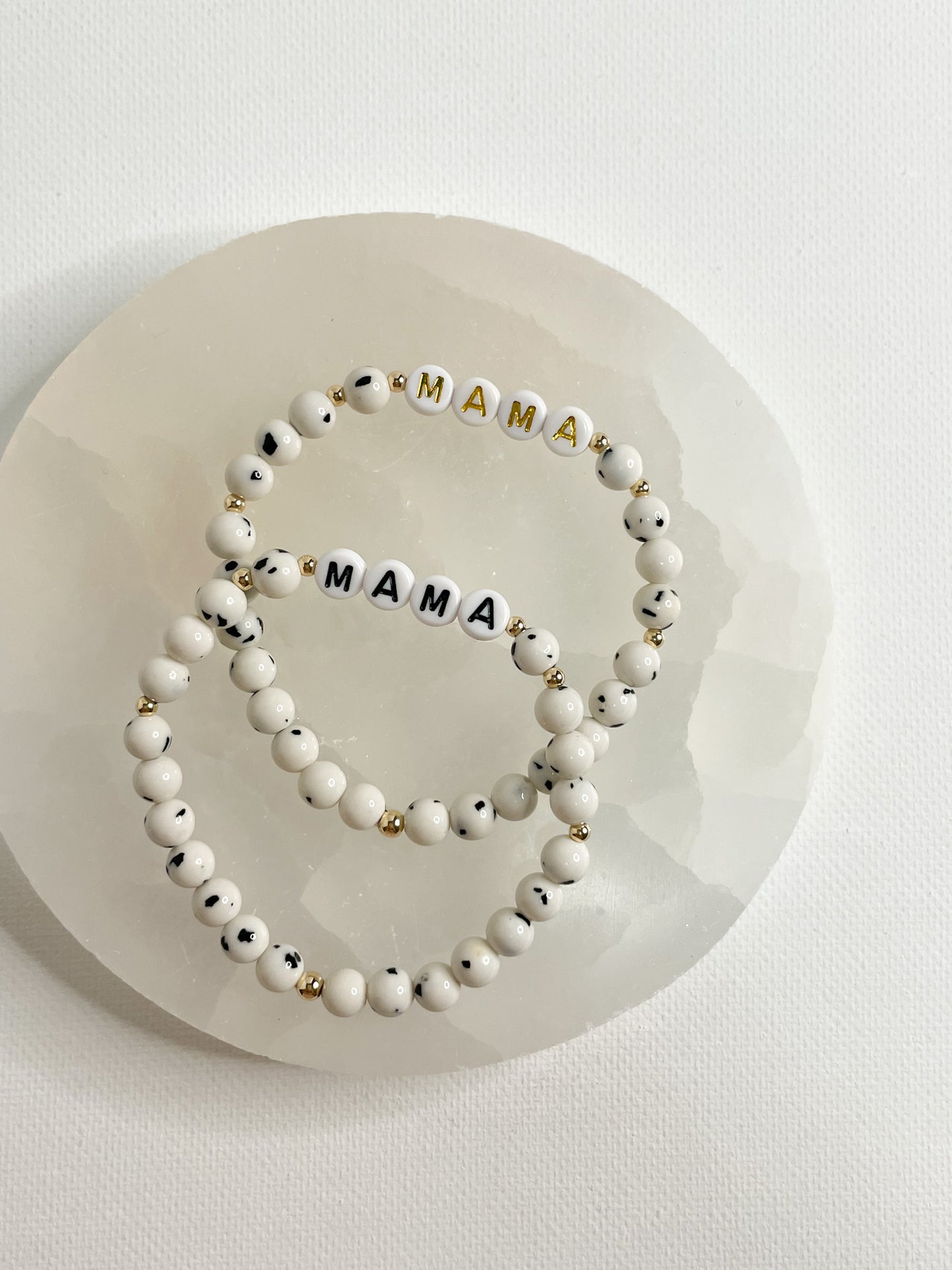 PERSONALIZE YOUR OWN BRACELET - DALMATIAN JADE 6MM