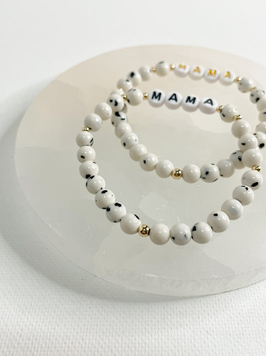 PERSONALIZE YOUR OWN BRACELET - DALMATIAN JADE 6MM