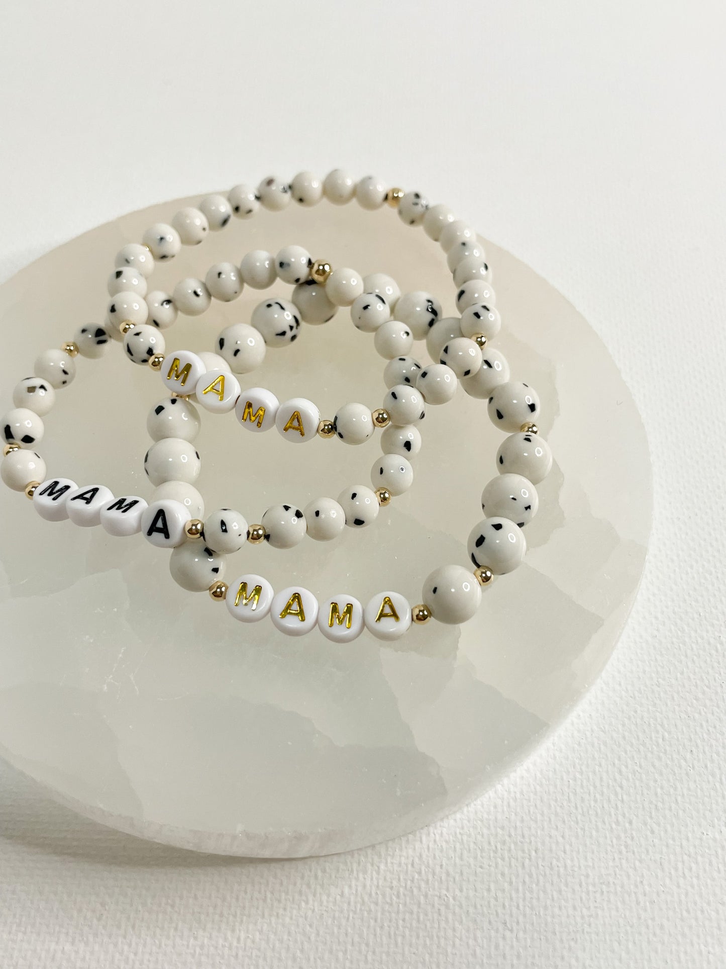 PERSONALIZE YOUR OWN BRACELET - DALMATIAN JADE 6MM