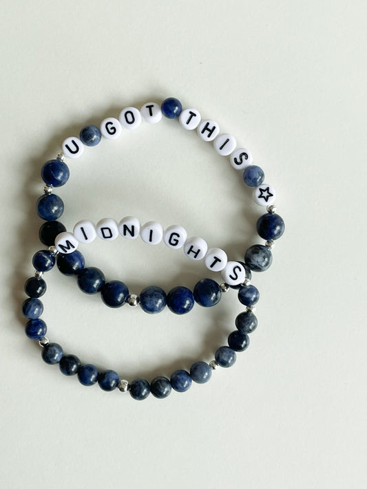 LETTER BEAD BRACELET - SODALITE 8MM