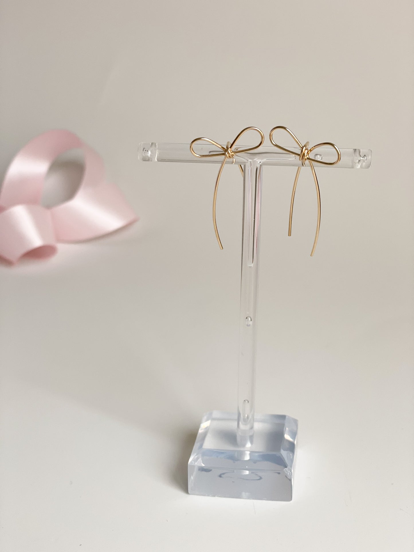 BOW THREADER EARRINGS