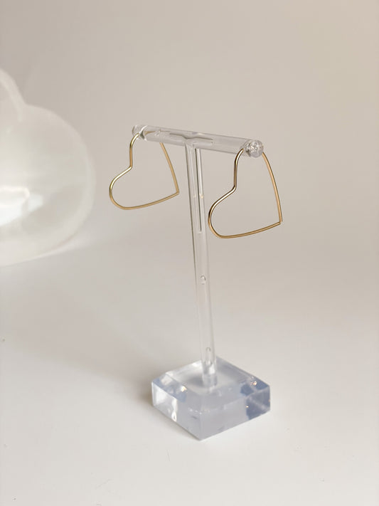 HEART THREADER EARRINGS