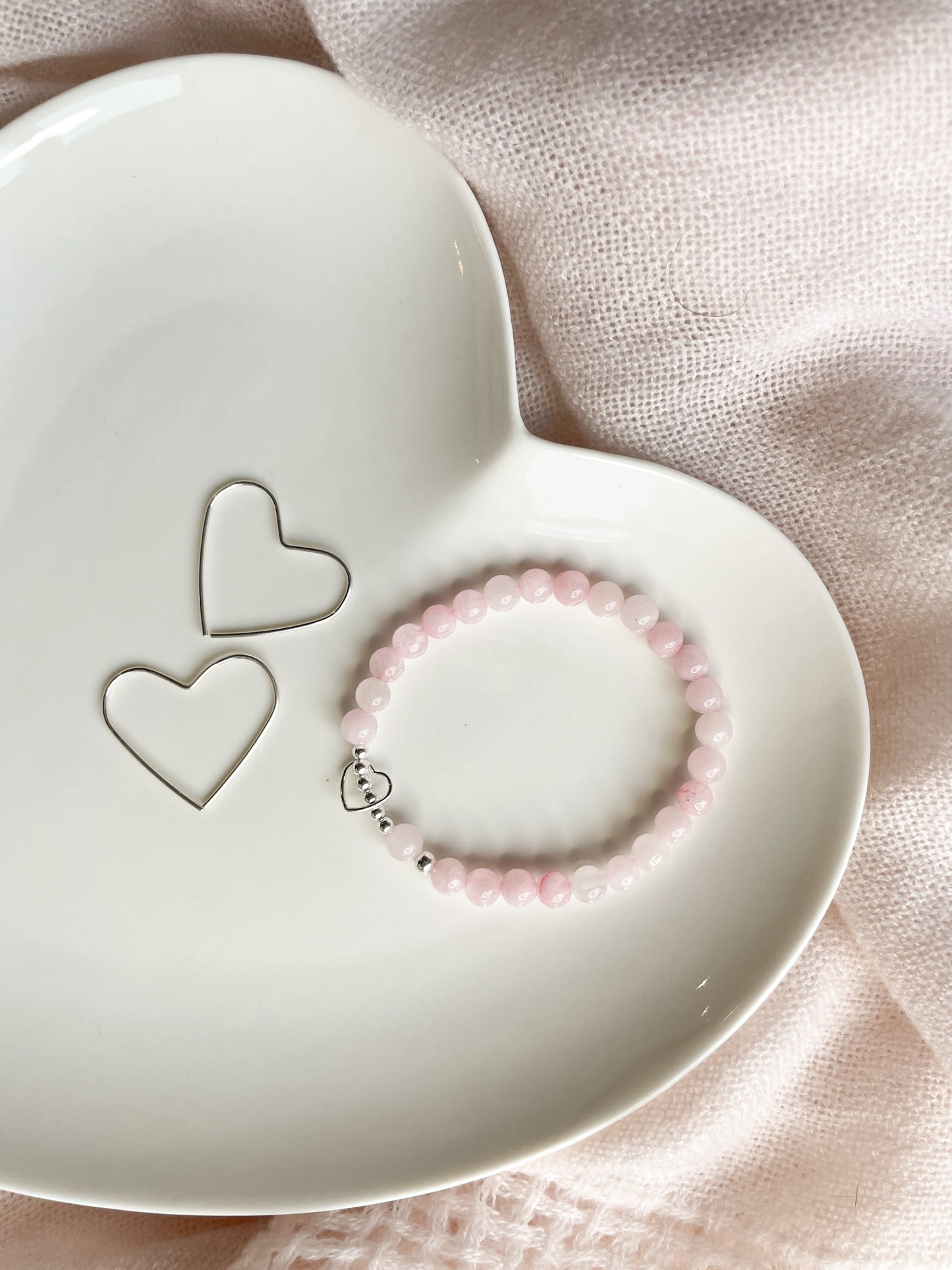 HEART THREADER EARRINGS