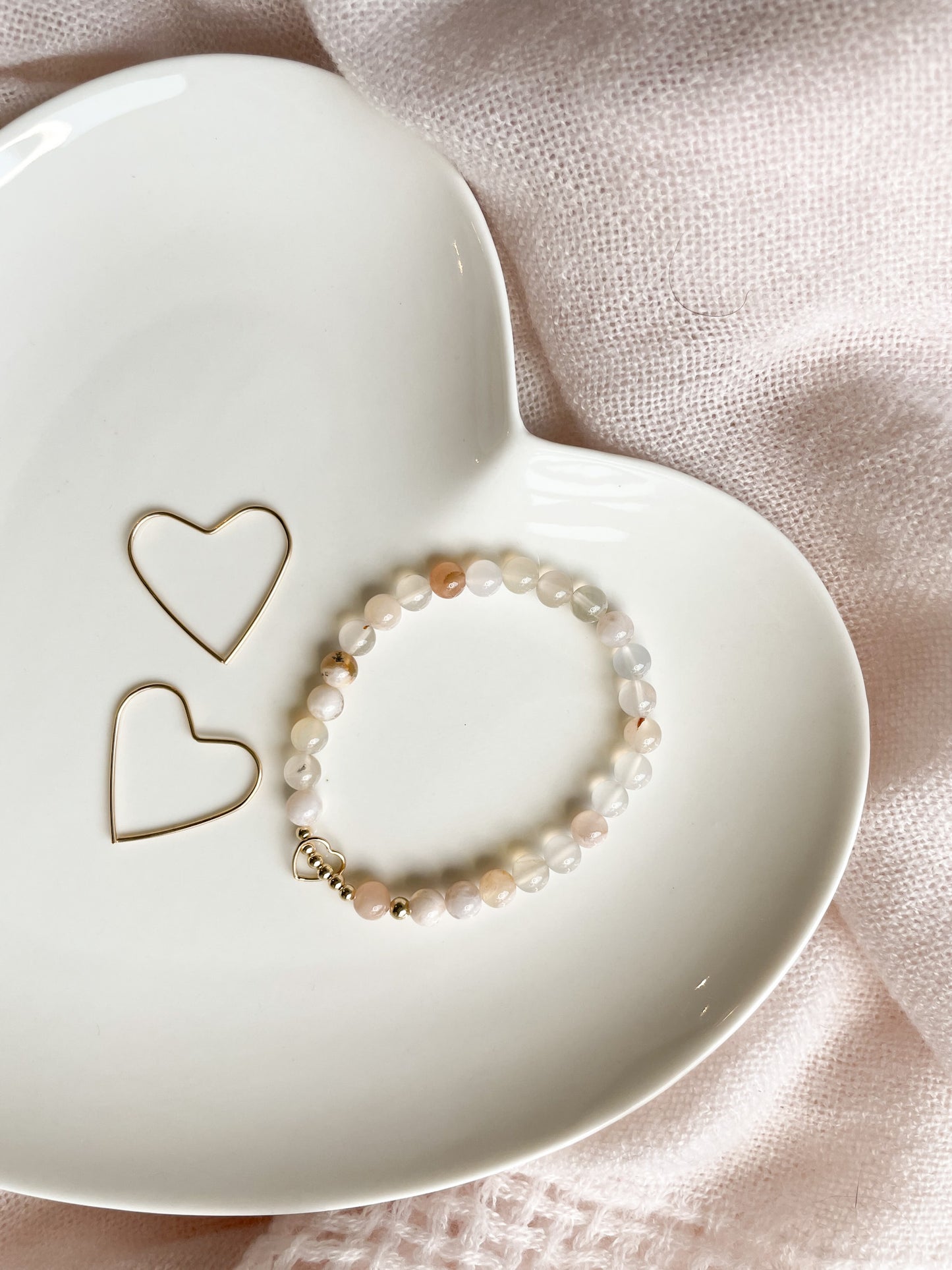 HEART THREADER EARRINGS