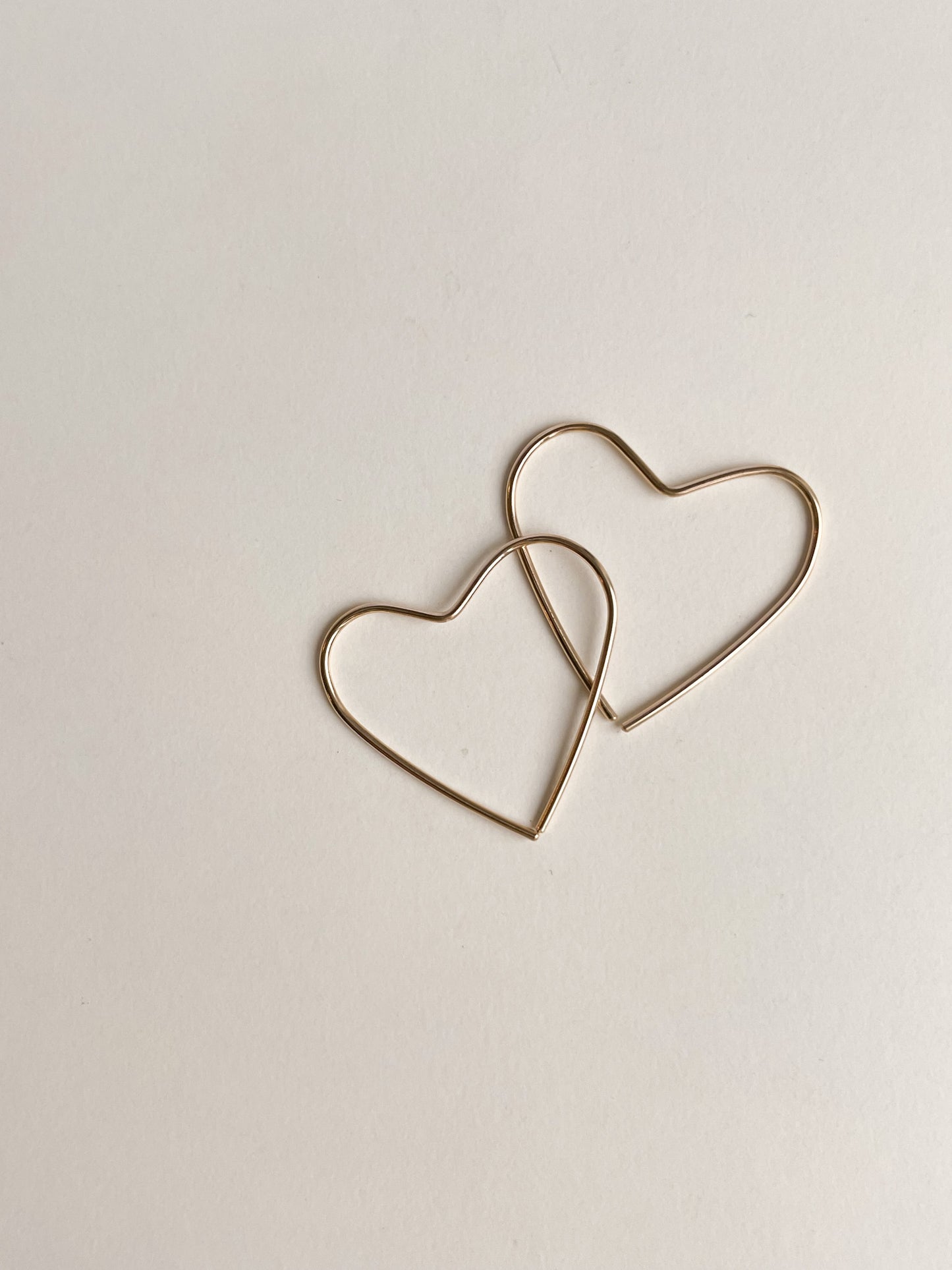HEART THREADER EARRINGS