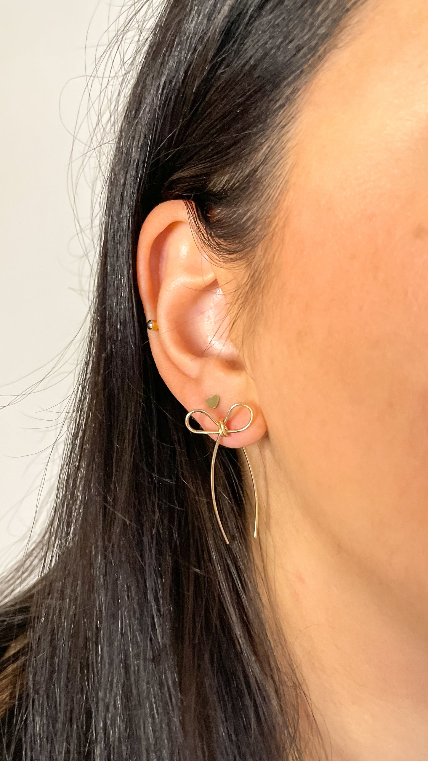 BOW THREADER EARRINGS