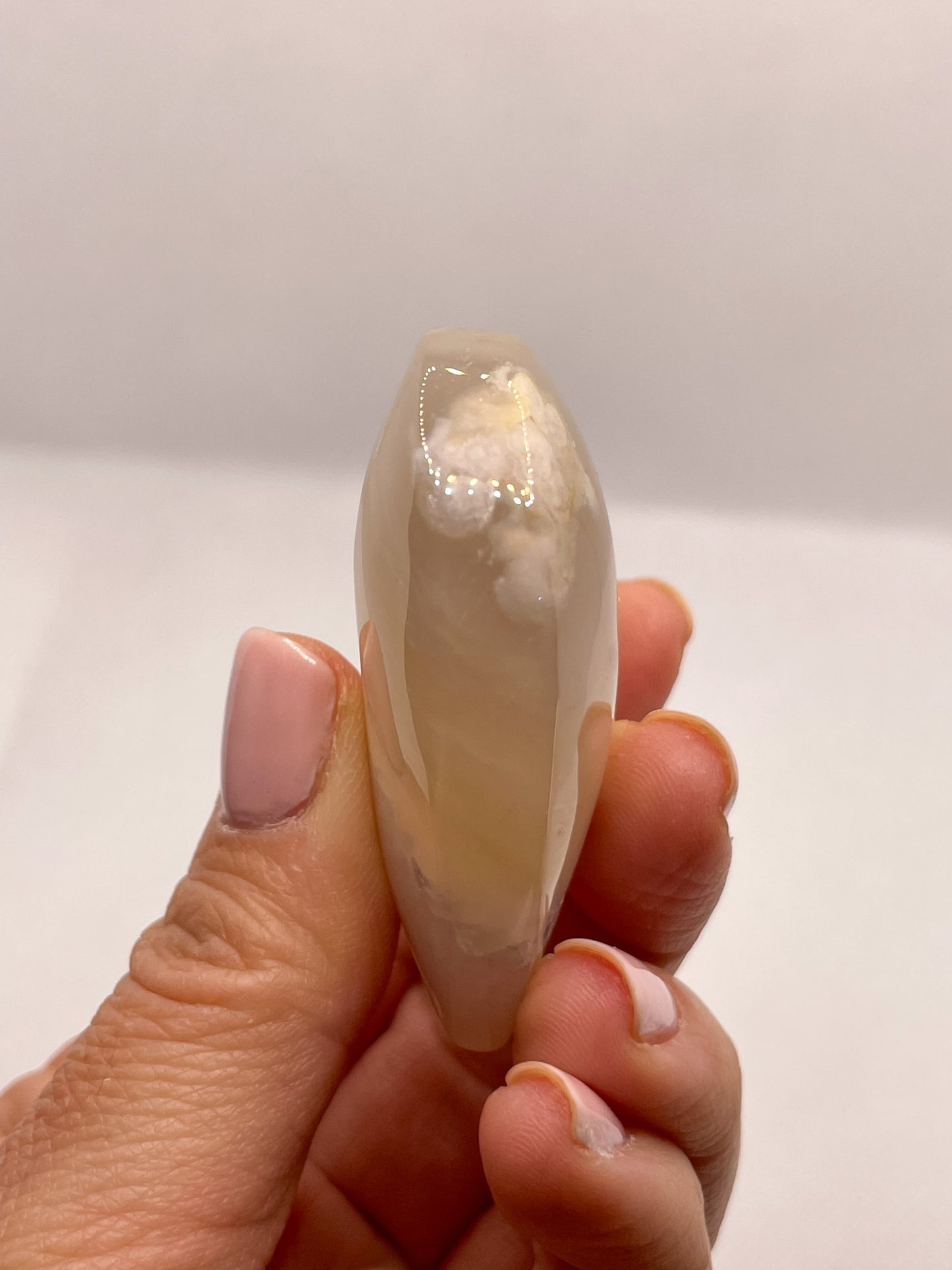 GEMSTONE HEART - FLOWER AGATE