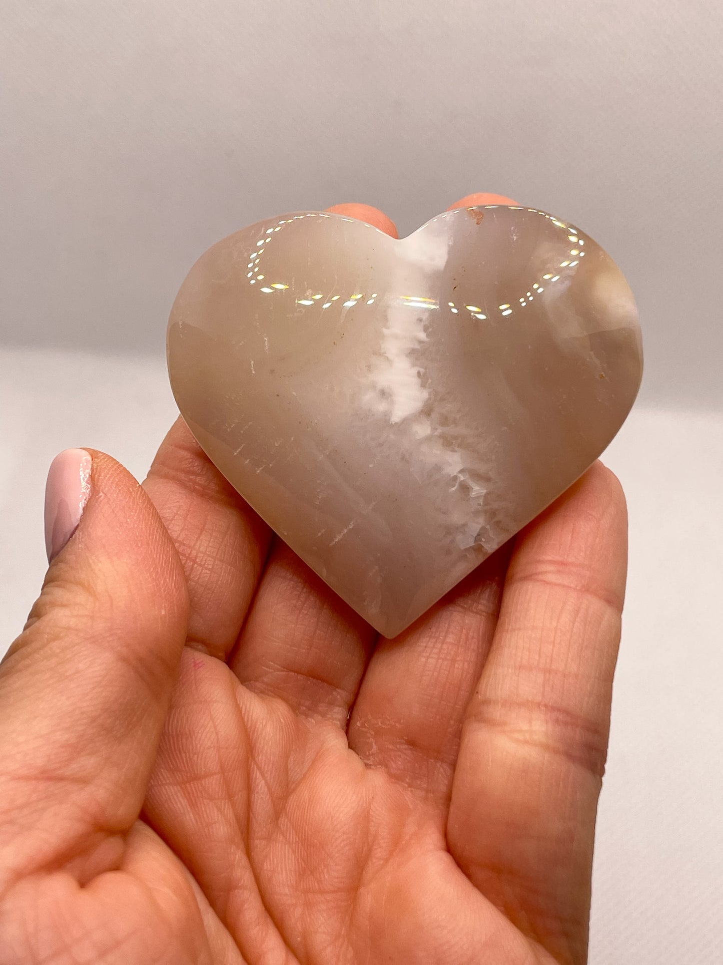 GEMSTONE HEART - FLOWER AGATE
