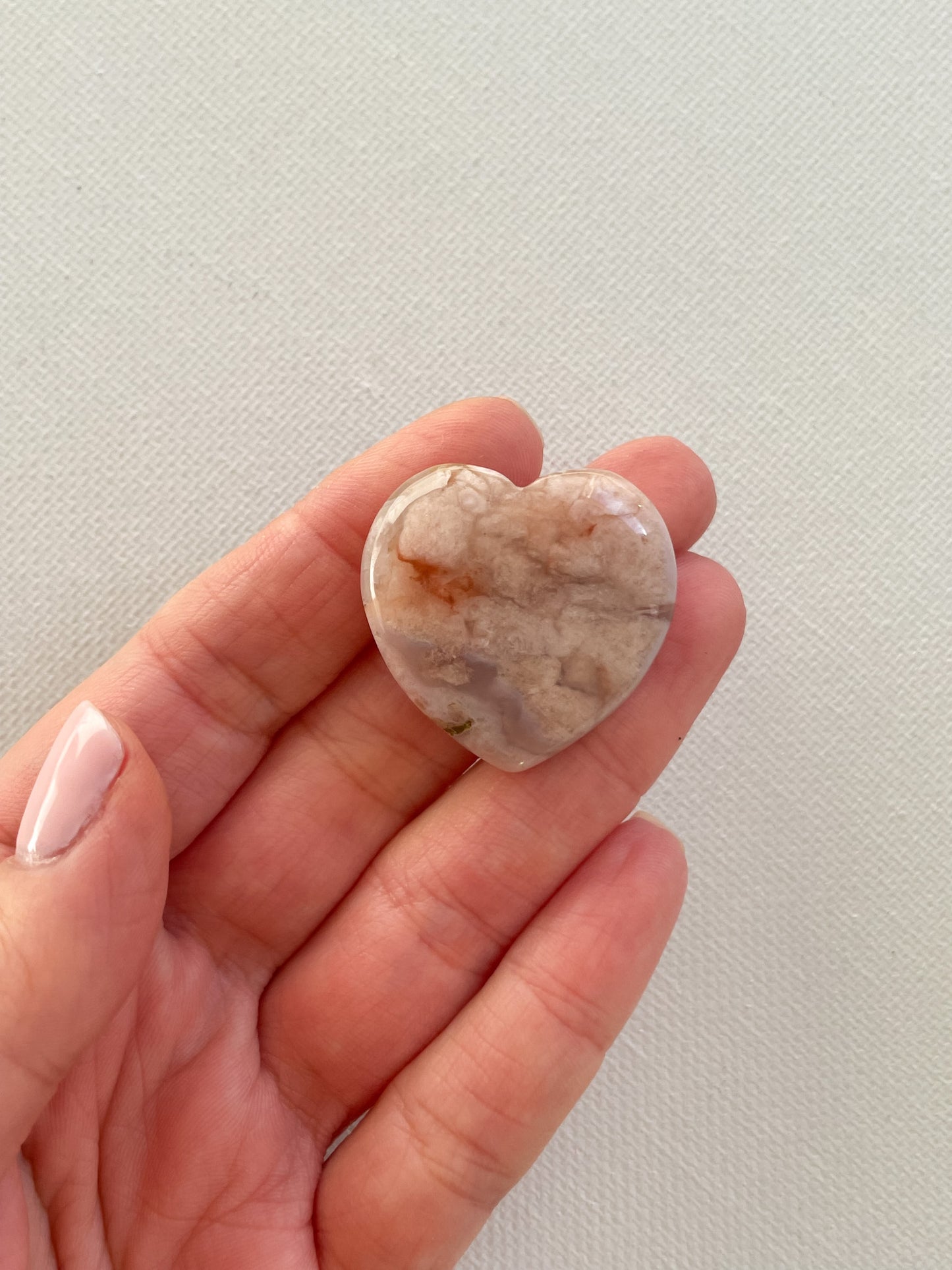 GEMSTONE HEART - FLOWER AGATE