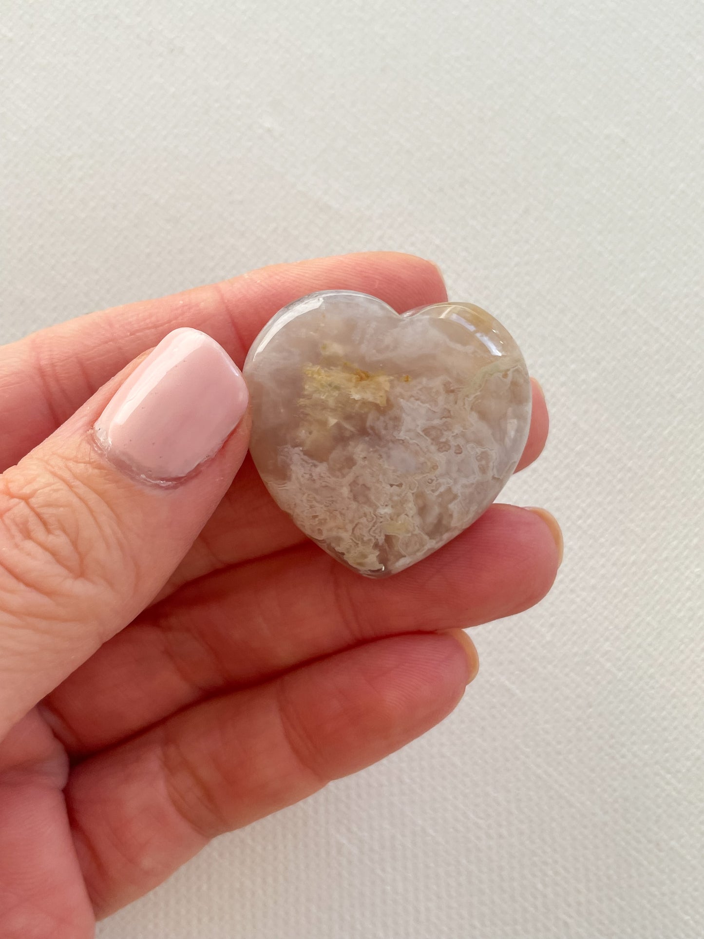 GEMSTONE HEART - FLOWER AGATE