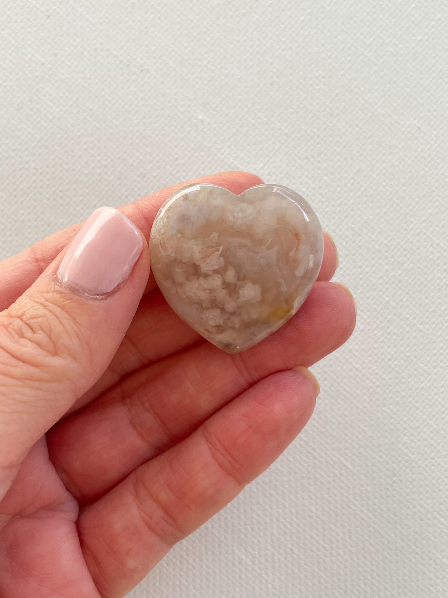 GEMSTONE HEART - FLOWER AGATE