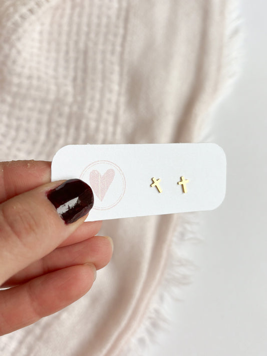 CROSS STUD EARRINGS