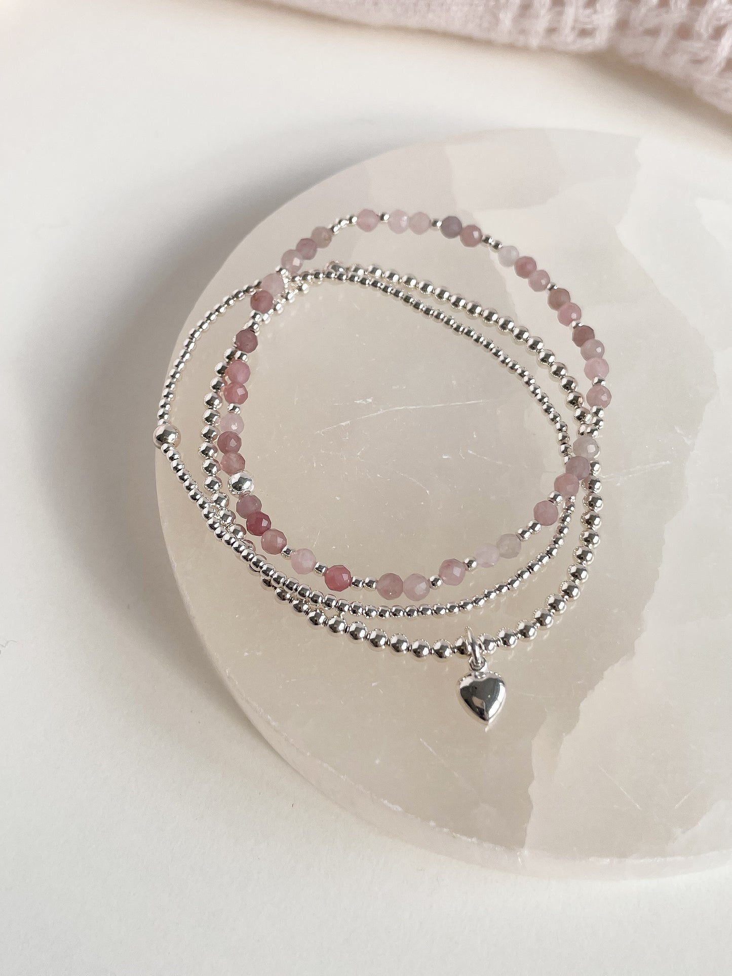 MINI SCINTILLA BRACELET - MAUVE ROSE QUARTZ 3MM