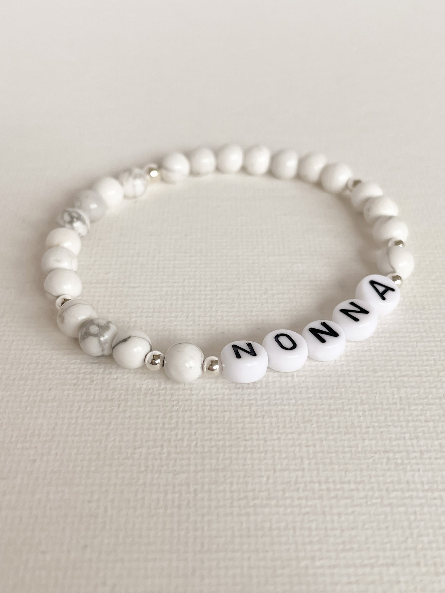 LETTER BEAD BRACELET - HOWLITE 6MM