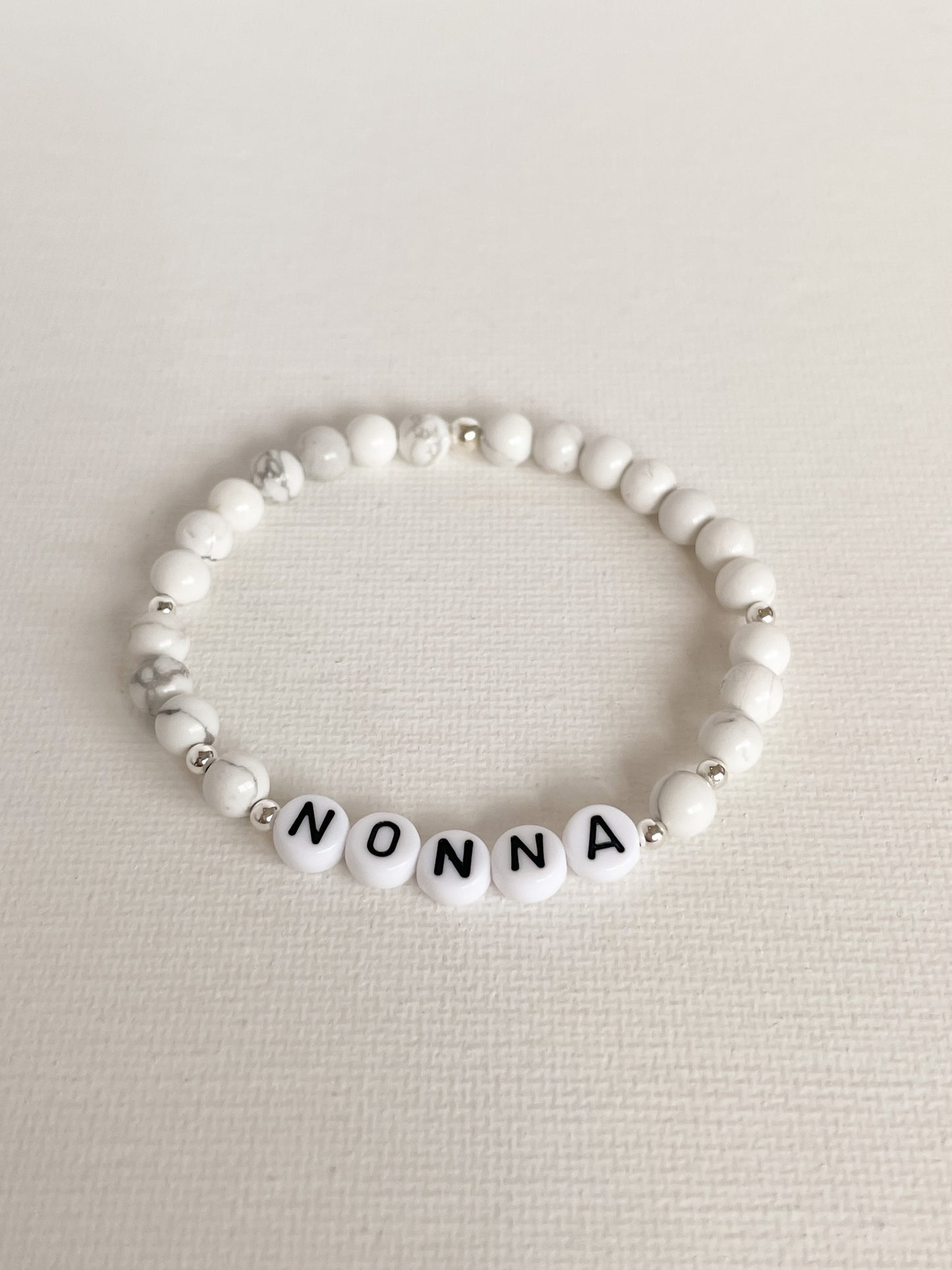 LETTER BEAD BRACELET - HOWLITE 6MM