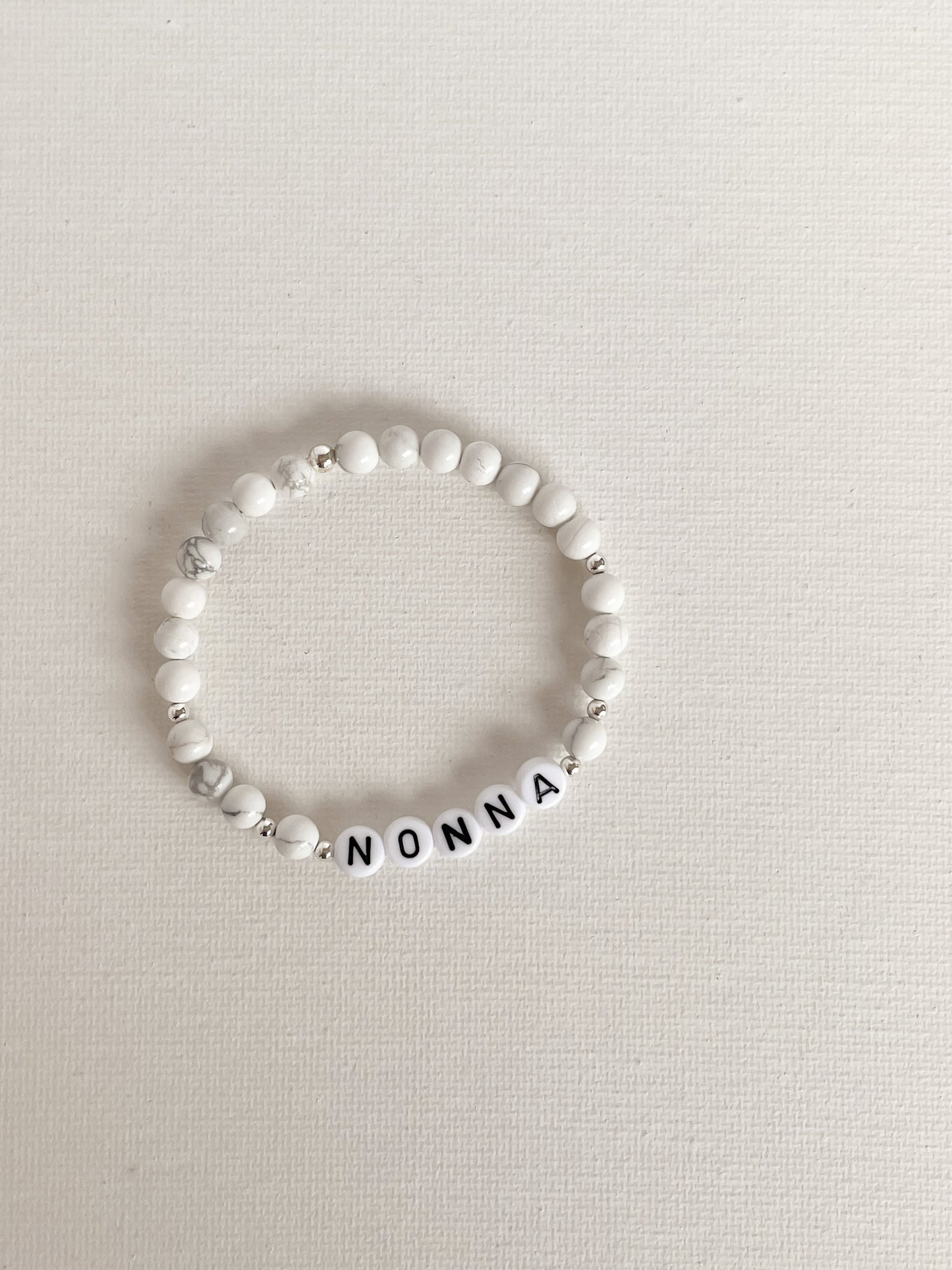 LETTER BEAD BRACELET - HOWLITE 6MM