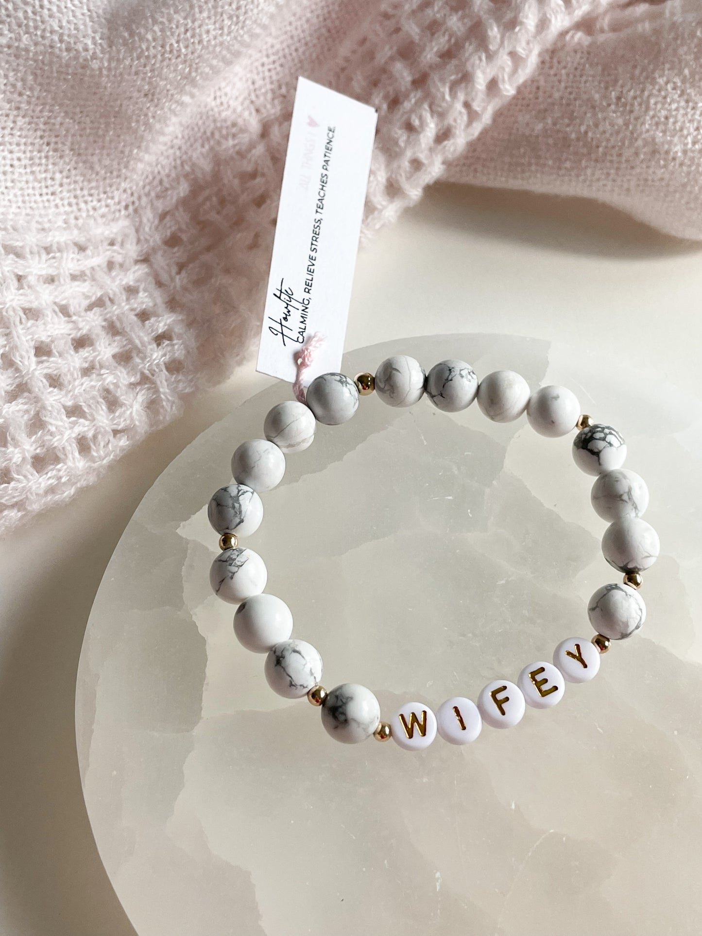 PERSONALIZE YOUR OWN BRACELET - HOWLITE 8MM