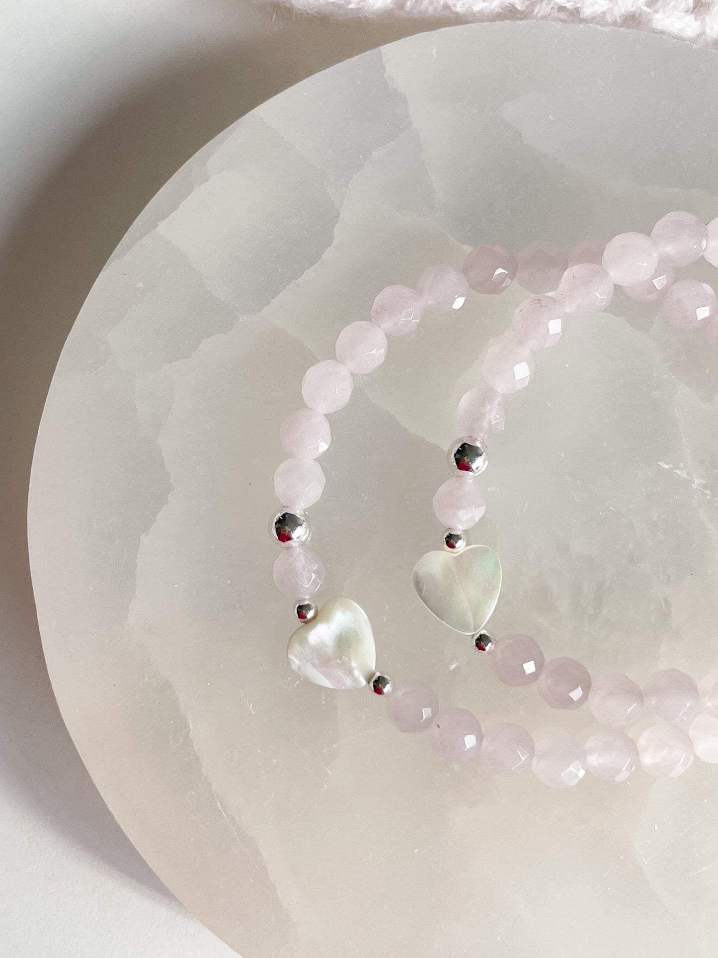 TESORO BRACELET - FACETED ROSE QUARTZ, 6MM