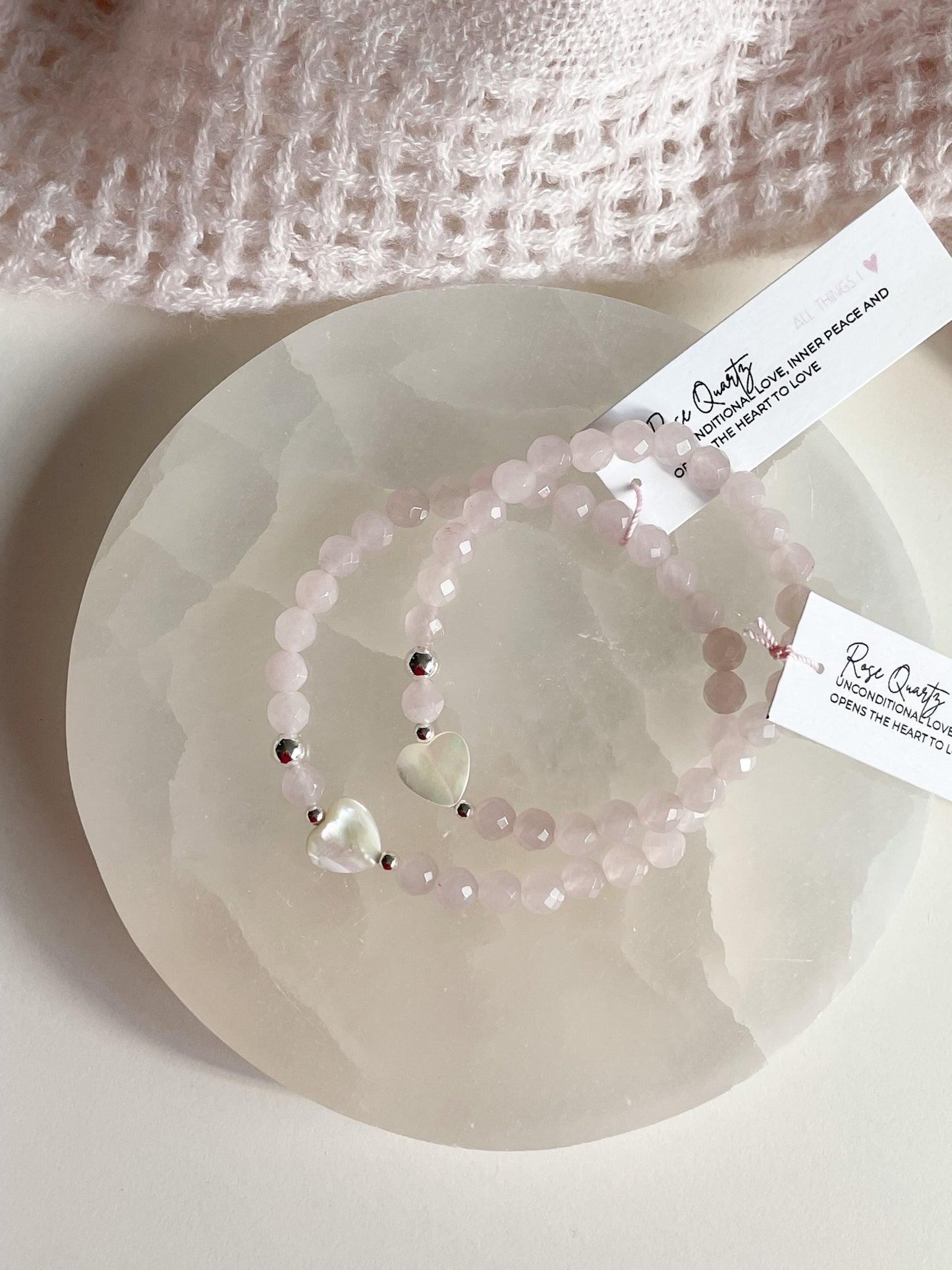 TESORO BRACELET - FACETED ROSE QUARTZ, 6MM