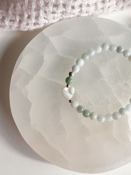 SWEET HEART BRACELET - BURMA JADE, 6MM