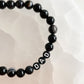 LETTER BEAD BRACELET - BLACK BANDED AGATE 8MM