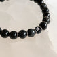 LETTER BEAD BRACELET - BLACK OBSIDIAN 8MM