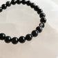 LETTER BEAD BRACELET - BLACK OBSIDIAN 8MM