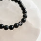 LETTER BEAD BRACELET - BLACK OBSIDIAN 8MM