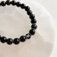 LETTER BEAD BRACELET - BLACK OBSIDIAN 8MM