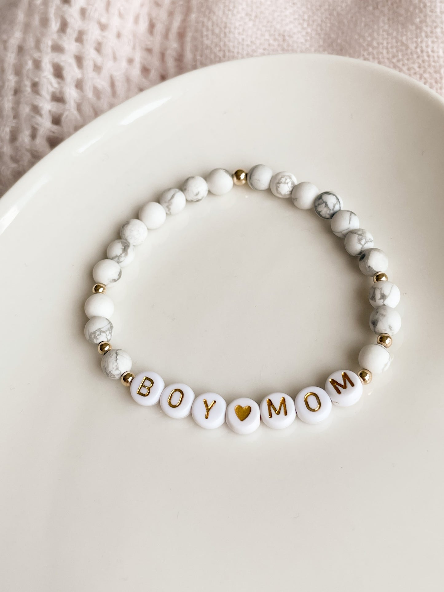 LETTER BEAD BRACELET - HOWLITE 6MM